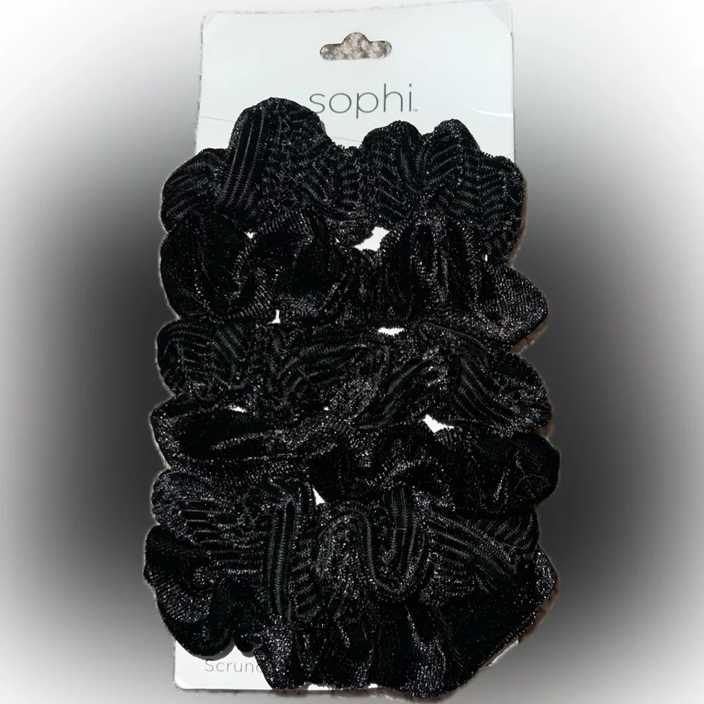 🔴New Sophi Black Velvet Scrunchie 6 Pack Beauty Hair Accessories Ponytail